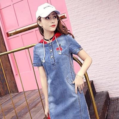 ĐẦM JEAN CÓ NÓN PHỐI VIỀN DỌC THÂN - J.05